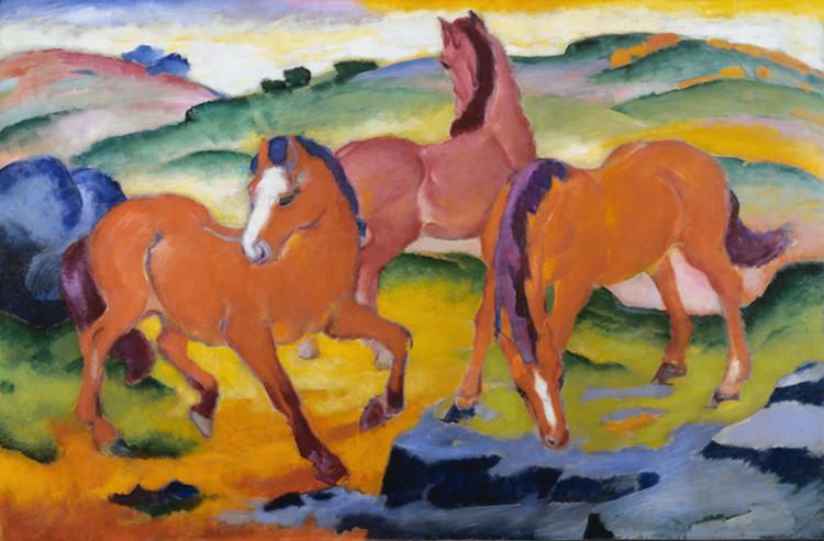 Franz Marc Grazing Horses iv (mk34) oil painting picture